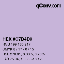 Color code: HEX #C7B4D9 | qconv.com