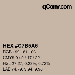 Color code: HEX #C7B5A6 | qconv.com