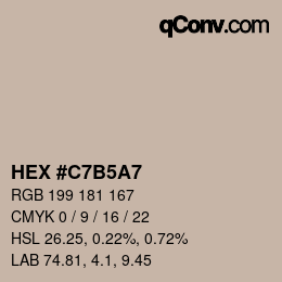 Color code: HEX #C7B5A7 | qconv.com