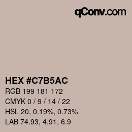 カラーコード: HEX #C7B5AC | qconv.com