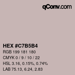 カラーコード: HEX #C7B5B4 | qconv.com