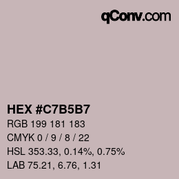 Farbcode: HEX #C7B5B7 | qconv.com