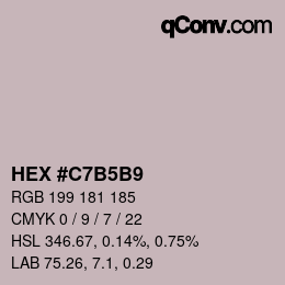 颜色代码: HEX #C7B5B9 | qconv.com