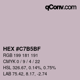 カラーコード: HEX #C7B5BF | qconv.com