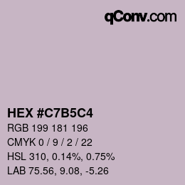 カラーコード: HEX #C7B5C4 | qconv.com
