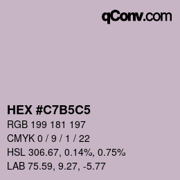颜色代码: HEX #C7B5C5 | qconv.com