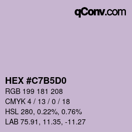 Color code: HEX #C7B5D0 | qconv.com