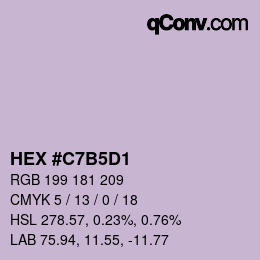 カラーコード: HEX #C7B5D1 | qconv.com