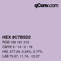 Color code: HEX #C7B5D2 | qconv.com