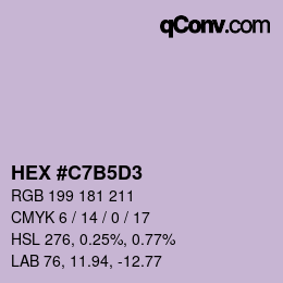 カラーコード: HEX #C7B5D3 | qconv.com