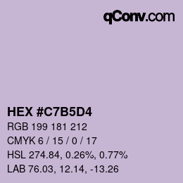 Color code: HEX #C7B5D4 | qconv.com