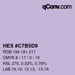 カラーコード: HEX #C7B5D9 | qconv.com