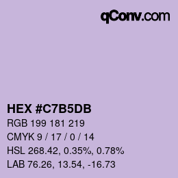 Color code: HEX #C7B5DB | qconv.com