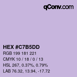 カラーコード: HEX #C7B5DD | qconv.com
