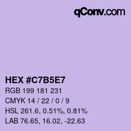 Color code: HEX #C7B5E7 | qconv.com