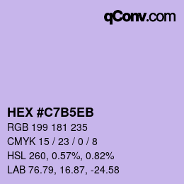 カラーコード: HEX #C7B5EB | qconv.com