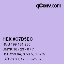 Color code: HEX #C7B5EC | qconv.com