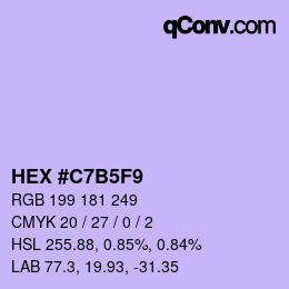 颜色代码: HEX #C7B5F9 | qconv.com