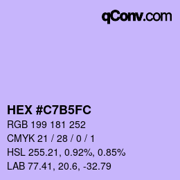 カラーコード: HEX #C7B5FC | qconv.com