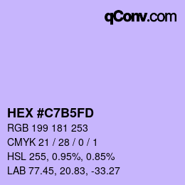 Color code: HEX #C7B5FD | qconv.com