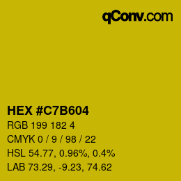 Color code: HEX #C7B604 | qconv.com