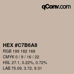 カラーコード: HEX #C7B6A8 | qconv.com