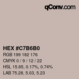 カラーコード: HEX #C7B6B0 | qconv.com
