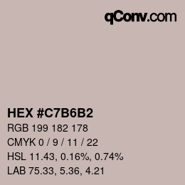 Color code: HEX #C7B6B2 | qconv.com