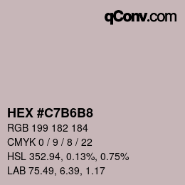 Color code: HEX #C7B6B8 | qconv.com