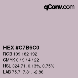 カラーコード: HEX #C7B6C0 | qconv.com