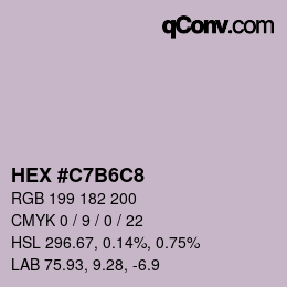 カラーコード: HEX #C7B6C8 | qconv.com
