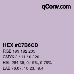 カラーコード: HEX #C7B6CD | qconv.com