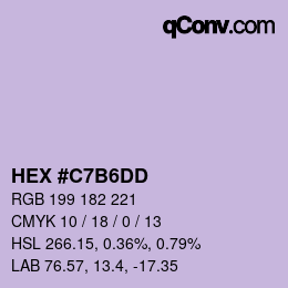 Color code: HEX #C7B6DD | qconv.com