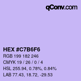 Color code: HEX #C7B6F6 | qconv.com