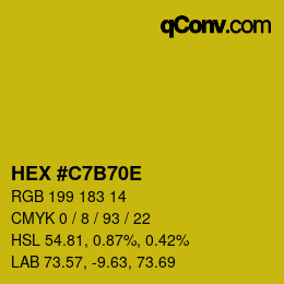 Color code: HEX #C7B70E | qconv.com