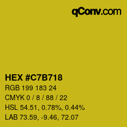 Código de color: HEX #C7B718 | qconv.com