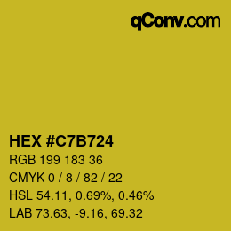 颜色代码: HEX #C7B724 | qconv.com