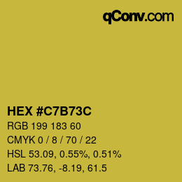 Color code: HEX #C7B73C | qconv.com