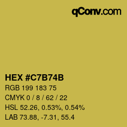 Color code: HEX #C7B74B | qconv.com