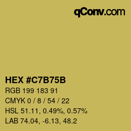 カラーコード: HEX #C7B75B | qconv.com