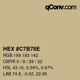 Color code: HEX #C7B78E | qconv.com