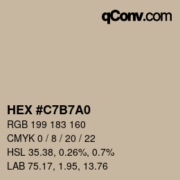 カラーコード: HEX #C7B7A0 | qconv.com