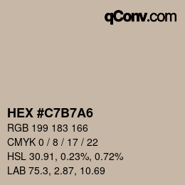 カラーコード: HEX #C7B7A6 | qconv.com