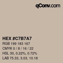 Color code: HEX #C7B7A7 | qconv.com