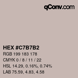 カラーコード: HEX #C7B7B2 | qconv.com