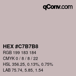 Color code: HEX #C7B7B8 | qconv.com