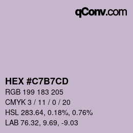 颜色代码: HEX #C7B7CD | qconv.com