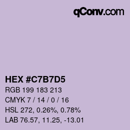 カラーコード: HEX #C7B7D5 | qconv.com