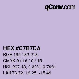 カラーコード: HEX #C7B7DA | qconv.com