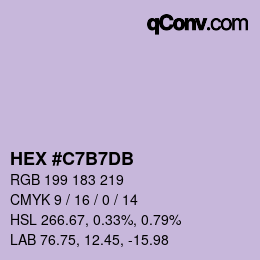 Color code: HEX #C7B7DB | qconv.com